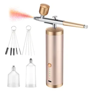 Oplaadbare Hogedruk Luchtborstelpistool Set Draadloze Airbrush Kit Voor Nail Art Make-Up Schilderij Kapper Tattoo Cake Decor