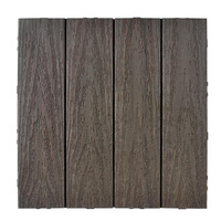 Tuiles de terrasse en composite co-extrudé WPC 300x300MM, tuiles WPC à faire soi-même, tuiles de terrasse à emboîtement pour patio extérieur