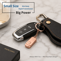 Clé USB en métal avec logo personnalisé, USB 2.0, USB 3.0, clé USB rotative mini, or, argent, rose, clé USB de poche, cadeau