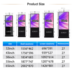 Bảng hiệu và màn hình kỹ thuật số toàn màn hình 85 inch, màn hình quảng cáo đứng trên sàn, kiosk người chơi đứng với màn hình cảm ứng - Product Image 4