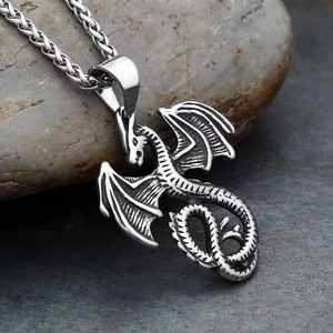 Yunnique – pendentif Dragon en argent tibétain pour hommes, collier de style Viking en forme d'animal, chaîne de pull, bijoux cadeau - Product Image 3
