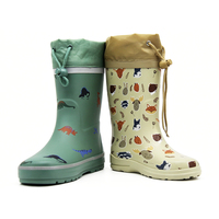 Bottes en caoutchouc imperméables personnalisées pour enfants, fabriquées en usine, en matériau écologique non toxique, chaussures de pluie pour tout-petits avec col montant