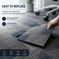 Dalles de moquette effet bois pour sols, design créatif, dalles de moquette pour café, dalles de moquette imperméables avec support en PVC