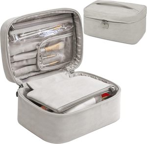 Wholesale Waterproof Cosmetic Bag Leather Makeup Travel Bag Portable Makeup Brush Bag Multifunctional Makeup Organizer Pouch