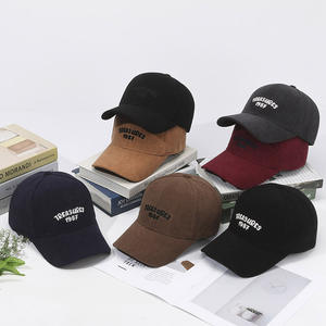 Gorra de béisbol de pana para otoño e invierno, diseño de letra informal Simple, <span class=keywords><strong>lengua</strong></span> de pato, Color puro, punto cálido, hebilla de Metal, gorra a prueba de frío - Product Image 4