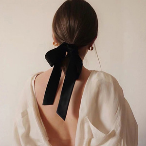 Hàn Quốc Thiết Kế Phụ Kiện Tóc Dài Đuôi Nhung Scrunchies Lớn Bow Ban Nhạc Tóc Đàn Hồi Cho Phụ Nữ - Product Image 1