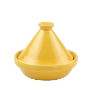 Grès jaune brillant, mini tagine marocaine avec couvercle spécial, 2 pouces - Product Image 1