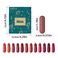 Lot de 12 rouges à lèvres capsules Constellation, mat, waterproof, longue tenue, à base de plantes, mini kit de voyage