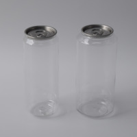 Conteneur de boisson personnalisé en PET transparent avec couvercle en aluminium à languette de traction, multi-spécifications