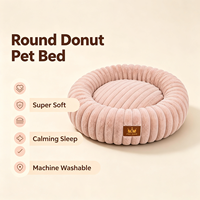 Coussin carré côtelé moelleux et uni pour animaux de compagnie, confortable et chaud pour un sommeil profond, base antidérapante, housse amovible et lavable, pour petits et moyens chiens et chats