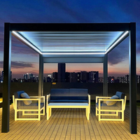 Vente directe d'usine de Pergola extérieure rétractable en aluminium avec système pliant auvent de toit Pergola