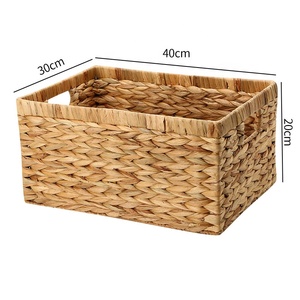 Dệt Tay Wicker Nước Hyacinth Lưu Trữ Giỏ Mạnh Mẽ Được Xây Dựng Trong Xử Lý Dệt Giỏ Cho Nhà Lưu Trữ Tổ Chức Cho Phòng Tắm - Product Image 4