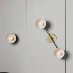 Lámpara de pared de cobre de diseño minimalista moderno, accesorio de iluminación interior, candelabro de pared de latón sólido