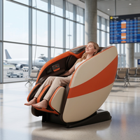 Fauteuils de massage à rouleaux 2D à double rail, fauteuil de massage Shiatsu avec airbag corps entier et gravité zéro pour centres commerciaux et gares ferroviaires