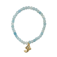 Bracelets en pierre naturelle carrée de 4 mm, bracelets élastiques en cristal facetté, avec breloques en acier inoxydable doré pour femmes, cadeau