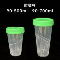 Tasse anti-brûlure en bande 16oz 24oz tasse à thé au lait jetable moulage par injection tasse filetée de fruits de thé au citron avec couvercle à vis