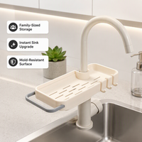 Support d'éponge pour robinet réglable en hauteur, en plastique durable, installation facile