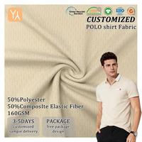 Tissu rayé extensible tricoté en fibre élastique composite 50% polyester 50%, 160 GSM, 165 CM, pour polo, t-shirt