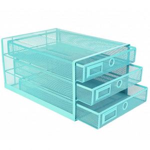 3 Layer High Quality Office Stationery Metal Mesh <b>File</b> Rack <b>File</b> <b>Tray</b> Desk Organizer - Product Image 2