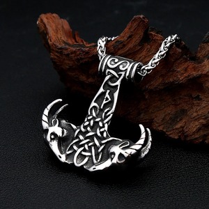 Collar con colgante de ancla vikinga yunnique, de acero inoxidable, con diseño temático para hombre, cadena de 60 cm, regalo - Product Image 3