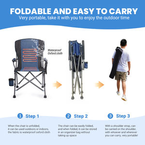 في الهواء الطلق كبير الحجم الاسترخاء كرسي طويل المحمولة سميكة أكسفورد التدفئة المزدوجة للطي العشب الصيد الكراسي التخييم - Product Image 3