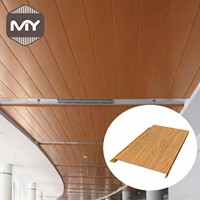 Paneles de Techo Lineales de Aluminio con Aspecto de Madera MEIYU, Insonorizantes, Ignífugos, para Gimnasios al Aire Libre, Tamaño Personalizable