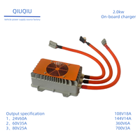 Chargeur embarqué 2kW IP67 étanche 72V 93% d'efficacité 4,5kg pour voitures électriques