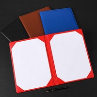 Korek klip pengajian bisnis kualitas tinggi klip kontrak tanda tangan kulit Pu map berkas bercetak Folder LOGO kustom
