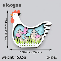 Letrero de Madera Contrachapada 3D Personalizado con Diseño de Pollo de Pascua |   Decoración de Mesa Moderna con Impresión UV Hen |   Adorno Personalizado de Animal Primaveral 2026