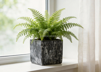 Pots de fleurs carrés texturés décoratifs pour petites plantes d'intérieur, décoration de bureau et de maison
