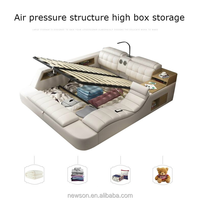 Lits Intelligents Modernes en Cuir Vente en Gros, Lit Multifonctionnel Intelligent Avec Massage et Rangement, Taille King