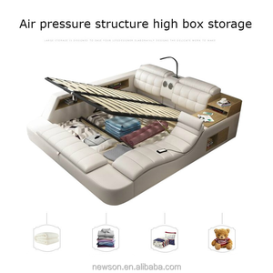 Giường thông minh hiện đại bằng da bán buôn, đa chức năng, tích hợp massage, có ngăn chứa đồ, cỡ King - Product Image 6