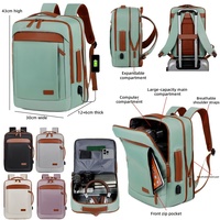 Sac à dos pour ordinateur portable de 15,6 pouces avec port de charge USB extensible, grande capacité, sac à dos d'affaires pour le travail et l'école