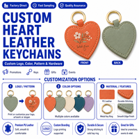 Llavero de Cuero Personalizado con Forma de Corazón, Anillo para Llaves con Logotipo Personalizado, Colgante para Bolso, Regalo Promocional al por Mayor para Mujeres y Niñas