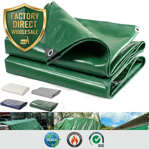 ผ้าใบกันน้ำพีวีซีสีเขียวแบบหนา ทอแน่น สำหรับงานกลางแจ้ง แบบเรียบ 280 GSM - Product Image 2