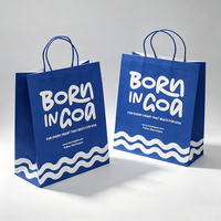 Sac en papier kraft noir avec poignée, personnalisable avec logo, recyclable, pour l'épicerie, la restauration, les plats à emporter, les cafés