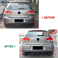 AMP-Z Golf MK6 Bestseller Fabrikpreis Heckdiffusor Flaggen-Spoiler Splitter für VW Volkswagen Golf MK6 2008-2012