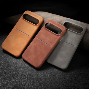 Wallet Card Slot Holder Sheepskin Leather Back Case for Google Pixel 10 9 Pro XL 10 9 8 Pro 8a Card Slot Matte <b>Protector</b> <b>Cover</b> - Product Image 2