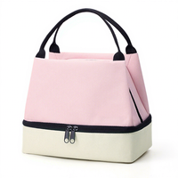 Nouvelle mode, sac isotherme à double couche de grande capacité, sac à lunch portable imperméable en aluminium, sac à pique-nique à main