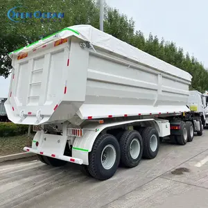 345 Axles Rear Dump Truck Trailer End Dump Semi Trailer For Bulk Cargo Transportation