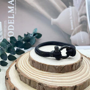 À mon fils Bracelet avec carte Marine <span class=keywords><strong>marin</strong></span> corde nautique survie manille Bracelet <span class=keywords><strong>noir</strong></span> en acier inoxydable Wrap métal garçons cadeaux - Product Image 6