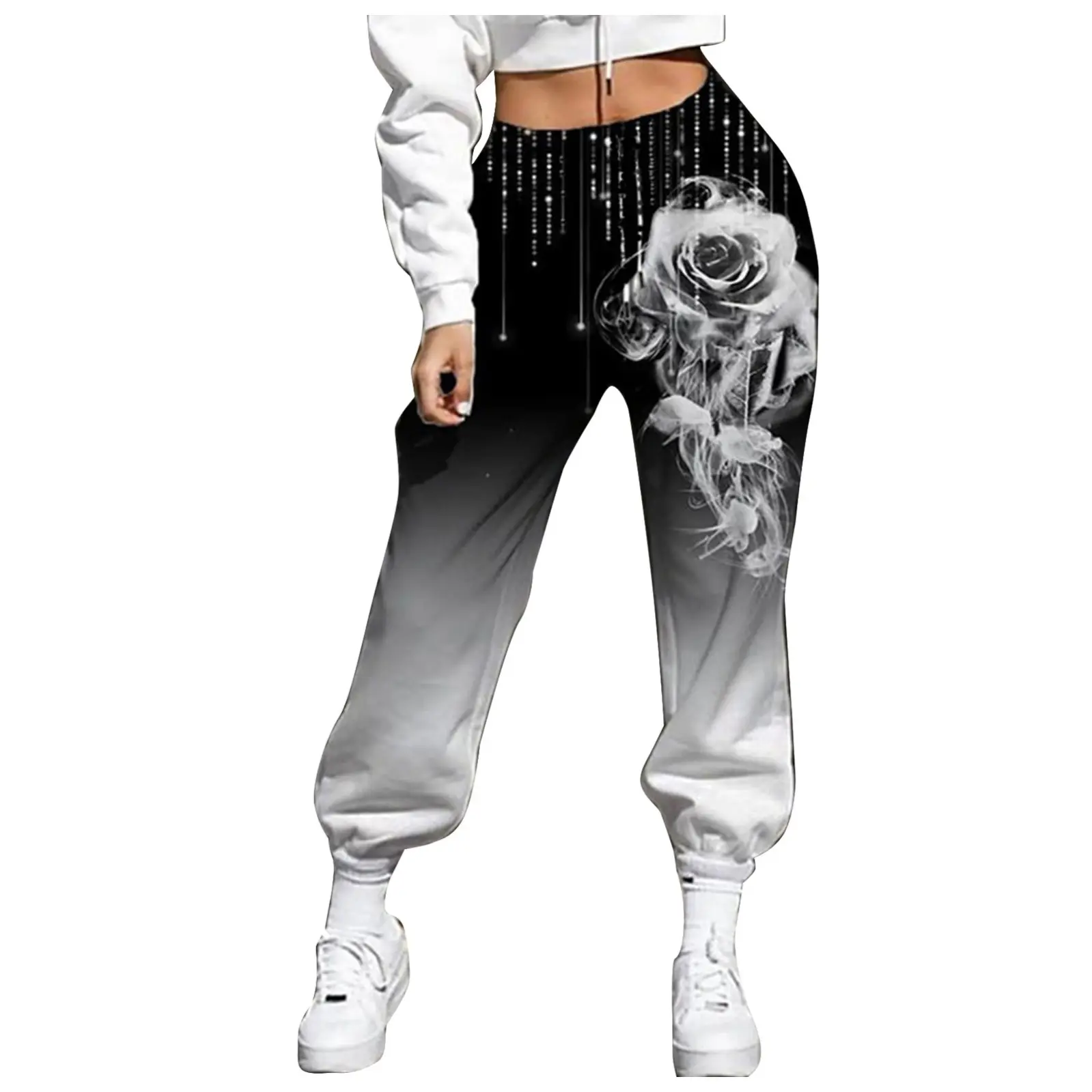 Manufacturer Flower Printed Pants For Ladies Workout Casual Pants For Women