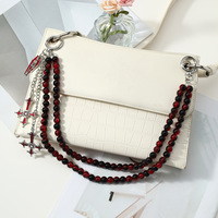 Collier Multicouche Personnalisé Style Punk Hip-hop Européen-Américain avec Pendentif Croix en Alliage, Perles Imitation et Cordon Tressé