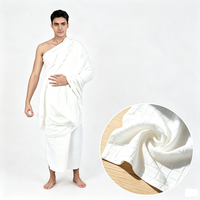 Handuk Ihram Mikrofiber Cepat Kering Lembut Sampel Gratis Pabrik Penjualan Laris Handuk Haji Umrah Putih untuk Pria Muslim