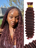 Cheveux humains vierges en vrac, ondulés profonds, naturellement bouclés pour tresses, pour coiffures bohèmes et Goddess Locs, vente en gros