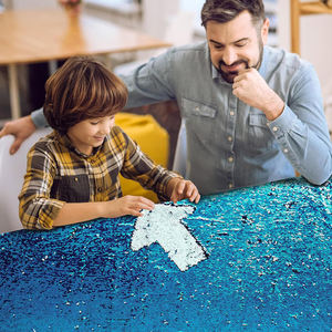 لعبة بنصف ياردة صلبة بالترتر بوليستر قلاب من القماش الجرافيتي قابلة للعكس - Product Image 6