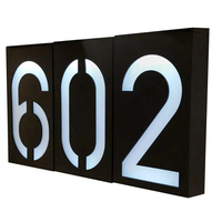 Plaque de porte solaire avec numéro 0-9, panneau numérique LED, haute luminosité, étanche, éclairage extérieur, plaque de porte solaire avec numéro