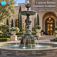 Fontaine sculpturale classique en bronze, moulée à la cire perdue, cascade d'eau à plusieurs niveaux, décoration extérieure personnalisée pour hôtel, cour, complexe hôtelier, jardin