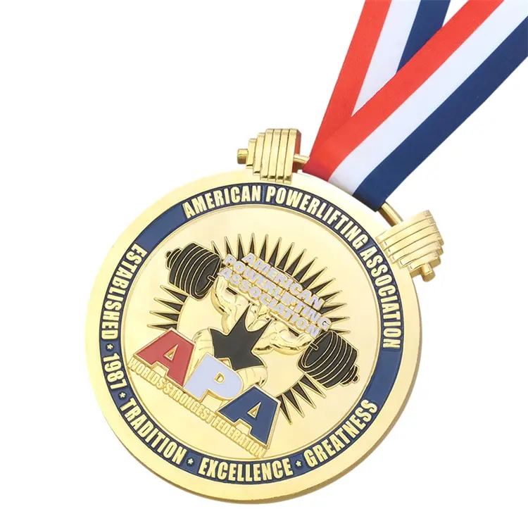 Souvenir Aangepaste Iron Cross Unieke Sport Gewichtheffen Metalen Gouden Ster Medaille Van Eer