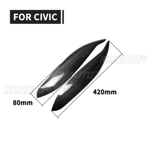 2 Piezas de Cubiertas Decorativas para Faros Delanteros de Fibra de Carbono para Honda Civic 1999-2000, Adhesivos para Automóviles - Product Image 3